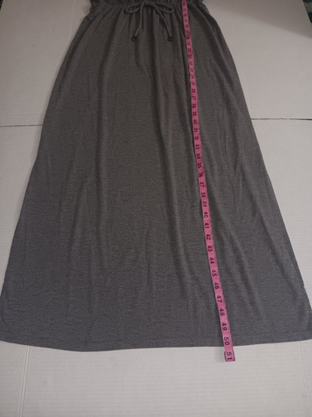 LILDY ADJUSTABLE BUTTON SPAGHETTI STRAP CINCHED WAIST SLIT SIDES MAXI DRESS - Picture 5 of 11